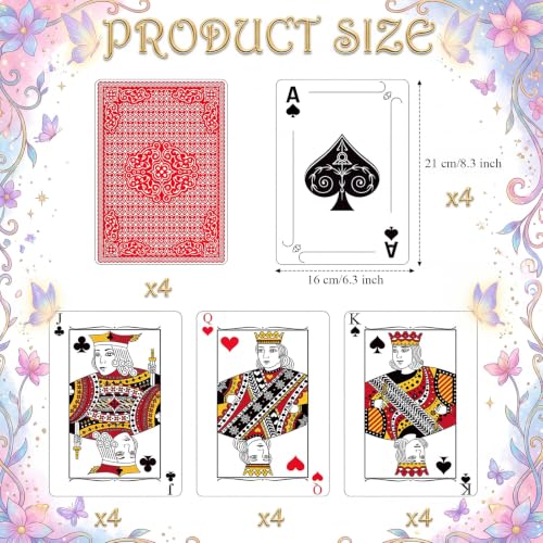 Wonderland Tea Party Poker Card Floor Stickers - 20pcs Decorative Decals