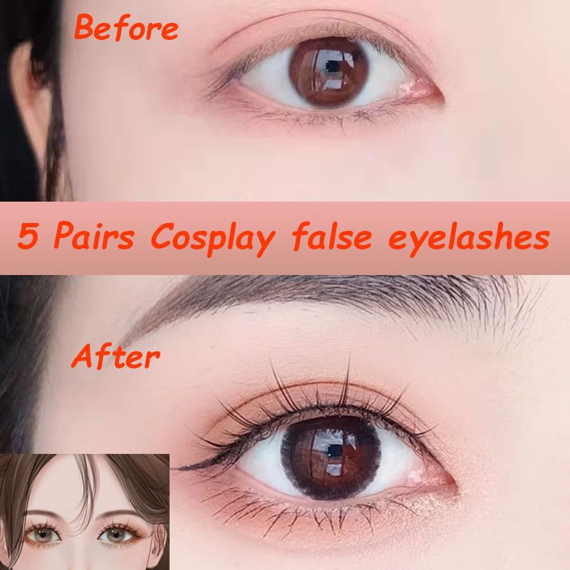 False Eyelashes Natural Look 6-12mm Strip Cross Lashes for Daily & Wedding - DV Variation