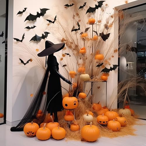 Halloween Bat Wall Decals - 80pcs 3D Spooky Indoor Outdoor Decor Set
