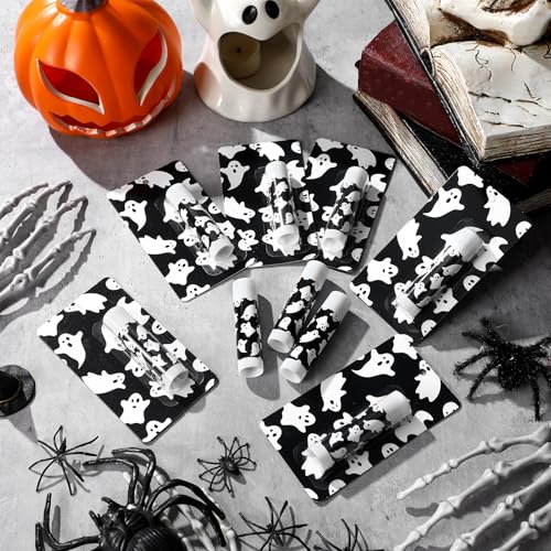 Halloween Ghost Lip Balm Set - Black, Moisturizing Lip Care, 24 Pcs