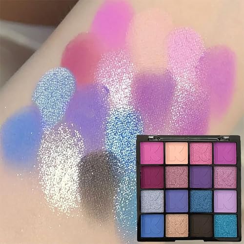 Purple Eyeshadow Palette Matte Glitter Goth Eye Makeup - 16 Shades - K'APEINE