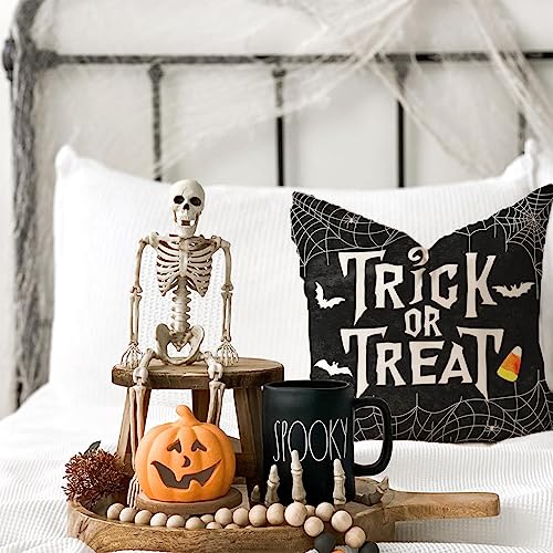 Halloween Pillow Covers Set of 4 18x18 Inch Pumpkin Truck Black Variation