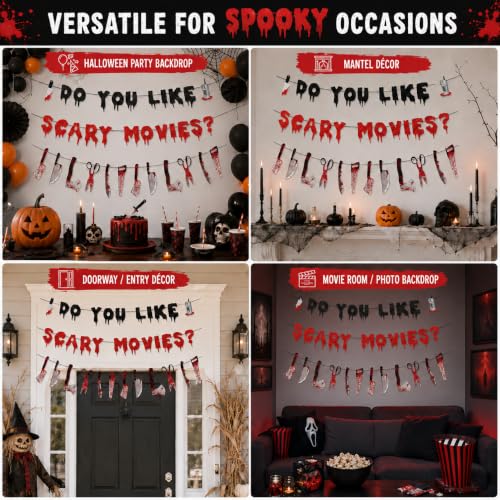 Halloween Horror Movie Banner Decoration - Glitter
