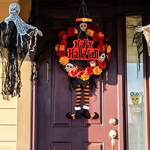 Halloween Witch Legs Decorations with Hat and Sign - Spooky Party Decor