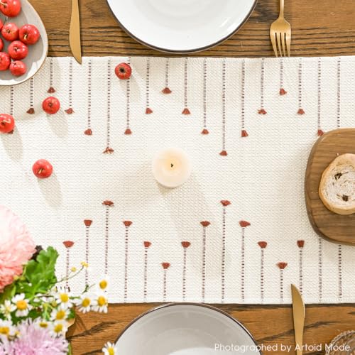 Caramel Boho Table Runner 12x48 Inch Farmhouse Rustic Kitchen Decor