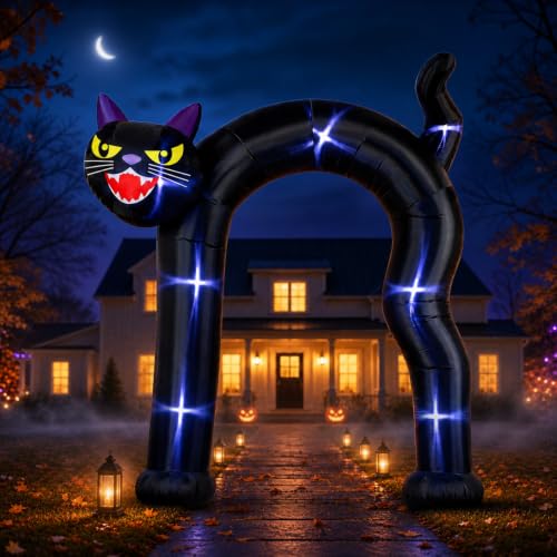 10 ft Tall Halloween Inflatable Black Cat Archway Outdoor Decor - Variation of THIS listing