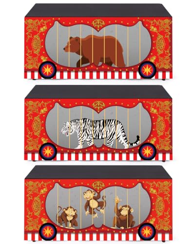 Carnival Circus Party Table Skirt Set - Jungle Animals, 6ft x 30in, 3 Pack