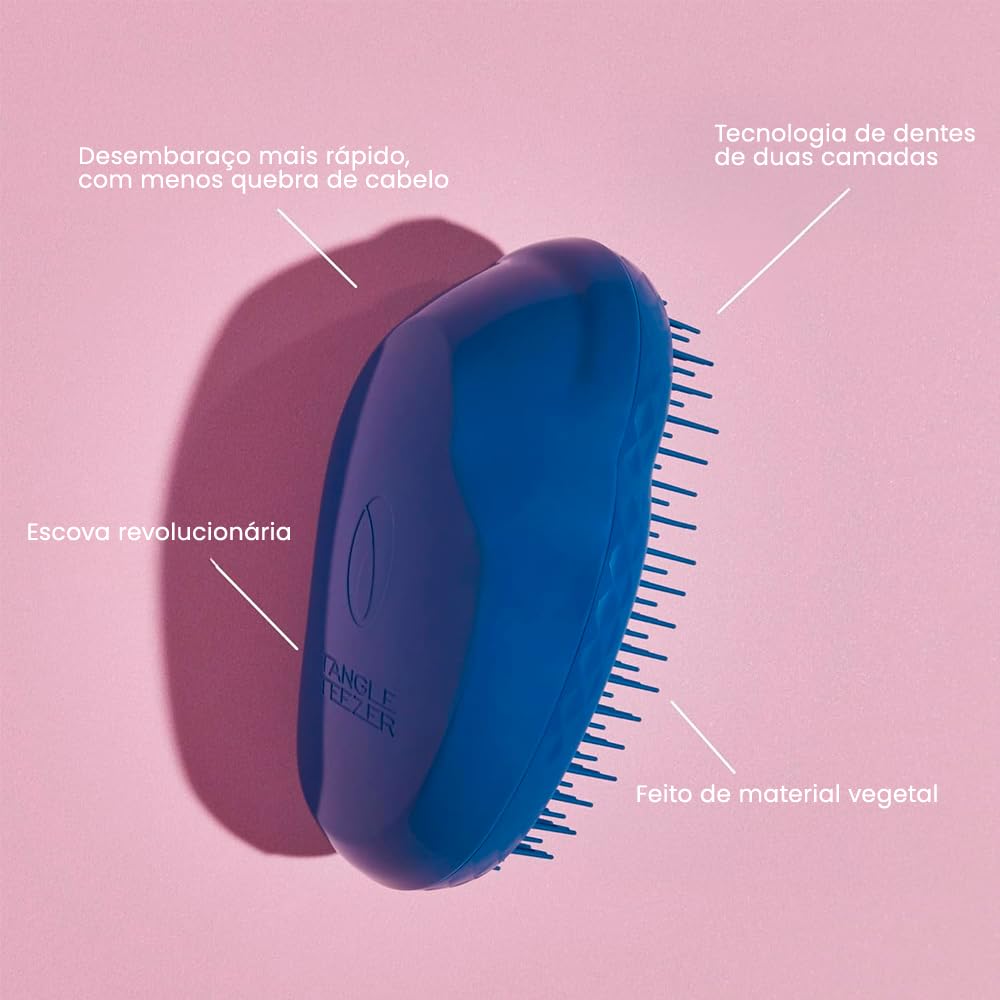 Tangle Teezer Hairbrush - Original Plant Detangling Brush for Wet & Dry Hair | Ideal for All Hair Types (Blue)