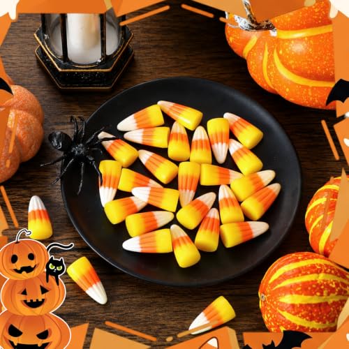 200 Pcs Halloween Fake Candy Corn Resin Decorations for Autumn DIY Crafts & Vase Fillers