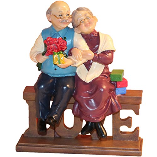 Loving Elderly Couple Figurines Anniversary Gift - Handmade Resin Home Decor - Love Variation