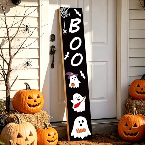 Halloween Porch Decor Wooden Sign Set - Outdoor Front Door Halloween Decorations