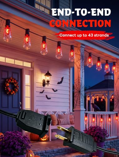 10FT Halloween Flicker Flame String Lights Outdoor - Blood Drop Style, Variation: Flame Blood(ST40)