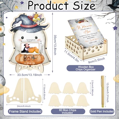 Halloween Little Boo Baby Shower Guest Book Set - Ivory White