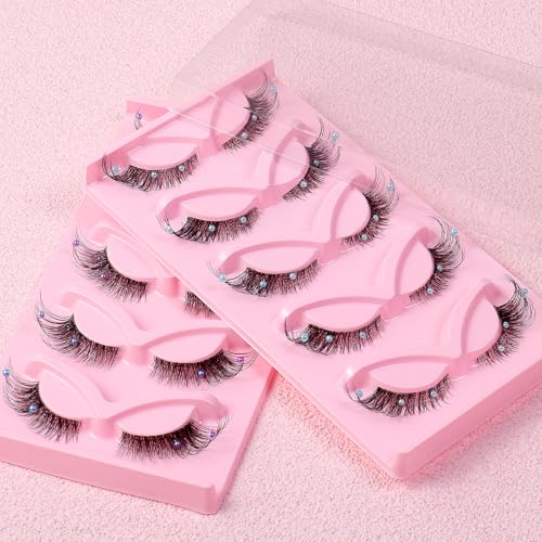 Blue Pearl Eyelash Clusters with Faux Mink Lashes - DIY Lash Extension Kit