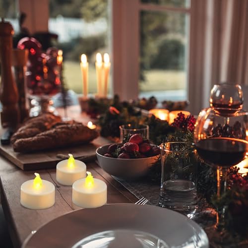 Remote Control Flameless Tea Lights with Timer 18-Pack, Battery Operated LED Candles for Wedding Halloween Christmas