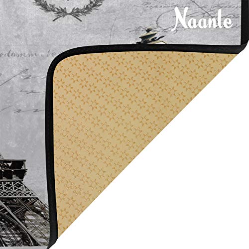 Eiffel Tower Anti-Fatigue Kitchen Floor Mat 39x20 Inches - Gray Variation