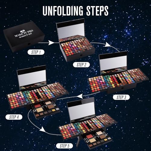 All in One Makeup Kit - Professional Eyeshadow, Lip Gloss, Concealer, Eyeliner, Contour, Brushes - Variation 05