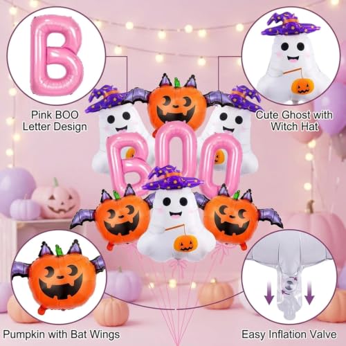 Halloween Foil Balloon Set - Ghost, Pumpkin & Boo Decorations, 9 Pieces
