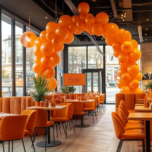 Rubfac Orange Balloon Arch Kit - 154pcs Burnt Orange Balloons for Parties & Events