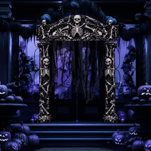 Halloween Skull Swamp Cemetery Porch Banner Set - Black, 4 Pieces