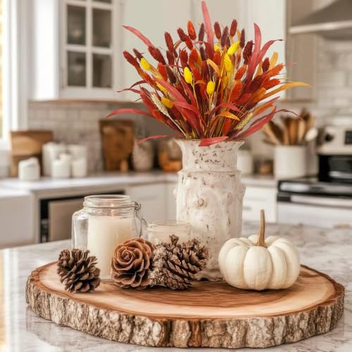 Autumn Fall Dried Flower Bouquet - 94 Pcs Harvest Themed Decor for Thanksgiving & Halloween
