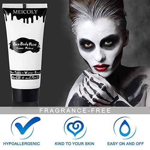 White Face & Body Paint - 2.37Oz Full Coverage Clown Zombie Halloween Makeup