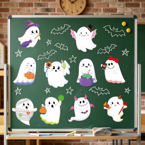 Halloween Ghost Paper Cutouts - 60 Pack Wall Decorations for Classroom, Party & Home