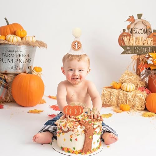 Pumpkin Pie First Birthday Hat - Fall Thanksgiving Party Decor, Rustic Kids Outfit Accessory