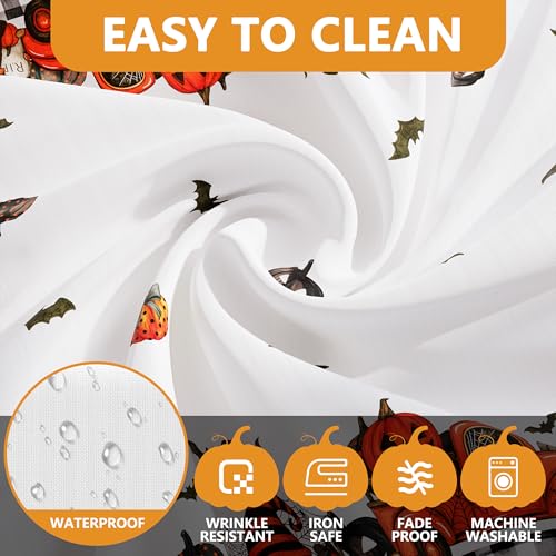 Halloween Tablecloth 60x60 Inch Square Gnome Pumpkin Ghost Decor Waterproof Fall Party Cover - Seasonal Home Dining
