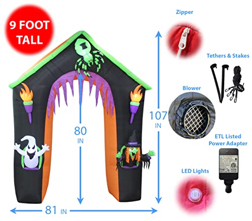 9 Ft Tall LED Lighted Halloween Inflatable Haunted Castle