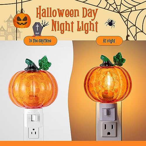 Halloween Pumpkin Bubble Night Light Classic Style - Wall Plug-In Fall Decor