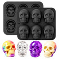 Skull Silicone Mold 2-Pack - 6-Cavity 3D Halloween Cake & Candy Molds