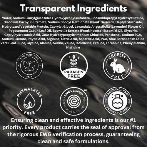 HygieneLab Shampoo - EWG Verified Non-Toxic Formula, Fragrance-Free & Paraben-Free | Gentle Cleanse for All Hair Types (16.9 fl oz)