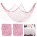 Light Pink 2Pcs Nautical Fish Net Decorations 39x78 Inch Wall Hanging Coastal Party Decor
