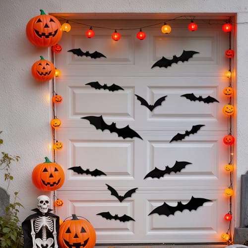 Halloween Party Decorations Set - Scary Horror Ghostface Themed Kit with Banner, Orange Balloons & Bat Cutouts