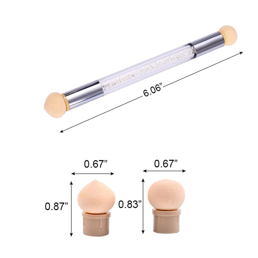 WOKOTO 4 Pcs Ombre Nail Brush For Gel Nails Gradient Nail Sponges Silicone Nail Brushes For Ombre Nail Art Brushes For Acrylic Application Nails Art Tools For French Tip Nail Art Ombre Brushes