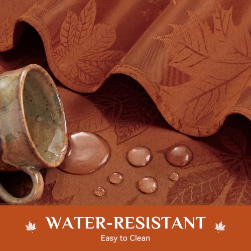 Fall Jacquard Rectangle Tablecloth 60x102 Inch Maple Rust - Autumn Decor