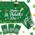 Green St Patrick's Day Tablecloths Set - 3 Pack 54 x 108 Inch Waterproof Disposable Table Covers