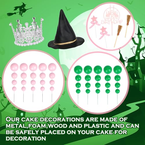 Princess Witch Cake Topper Set for Birthday Party - Reusable Decor