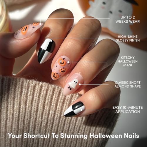 Halloween Short Almond Glossy Press On Nails - My Boo 2C