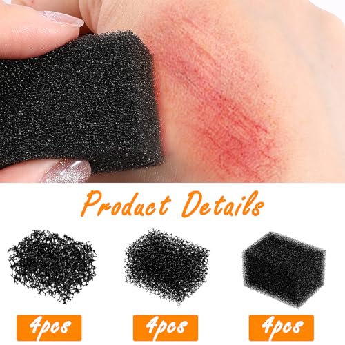 12 Black Stipple Makeup Sponges for Special Effects Face & Body Art - Variation 12