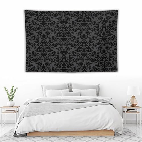 VUMIVI Victorian Gothic Floral Damask Tapestry Wall Hanging - Halloween 17 Variation, W90xL60in