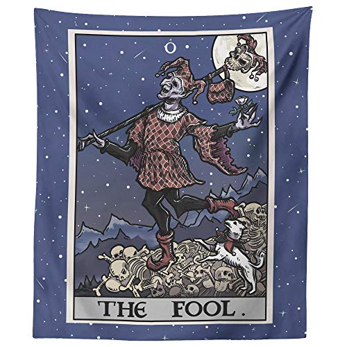The Fool Tarot Card Tapestry Gothic Wall Hanging 60x50 Inches