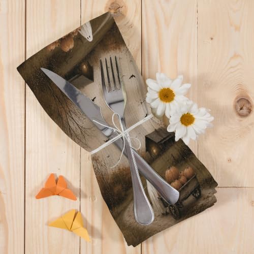 Halloween Fall Ghost Pumpkin Kitchen Dish Towels - Autumn17 Variation 16x24in Microfiber