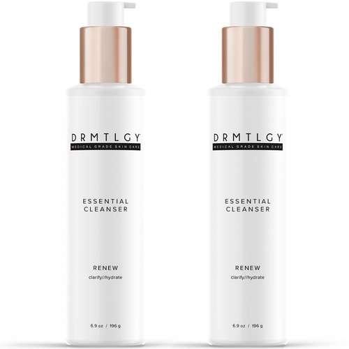 DRMTLGY Essential Facial Cleanser - Gentle Face Cleanser and Face Wash for Women and Men with Anti-Aging Peptides & Hyaluronic Acid. 6.9 fl oz, 2 Pack