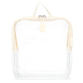 BORSALI TSA Approved Clear Toiletry Bag - Quart Size for 3-1-1 Liquids | Travel Cosmetic Organizer - Cream with Handle