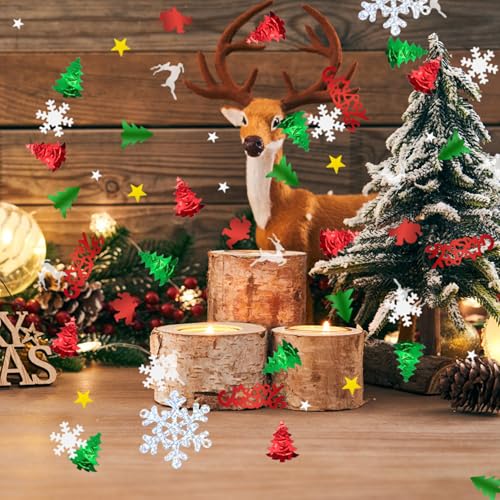 Christmas Confetti Set - Festive Table Decorations, Reindeer Santa Stars