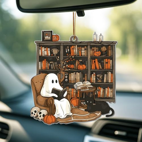 Halloween Ghost Book Decor - Reading Ornament for Book Lovers