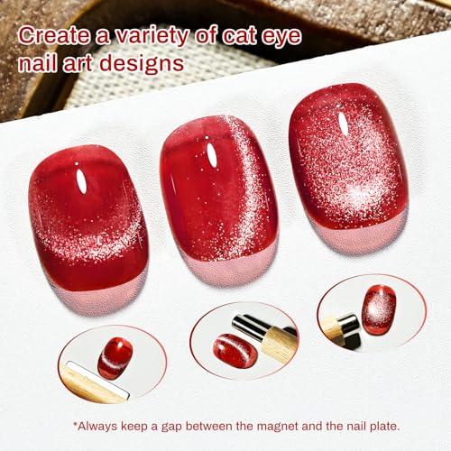 Cat Eye Gel Nail Polish Set with Base & Top Coat - Gel-26 Variation