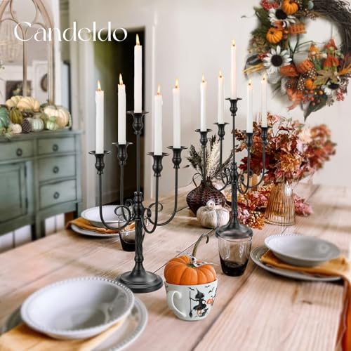 20 Inch Black Candelabra Set of 2 Halloween Gothic Table Centerpieces